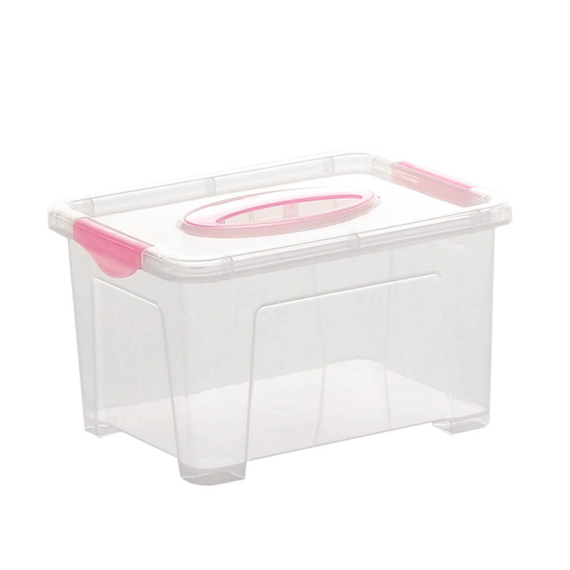 JEKO&JEKO 便捷储物箱2.5L塑料桌面小号透明收纳箱化妆品儿童玩具收纳盒零食整理箱 SWB-506 透明