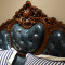 淮木 古典1.8米大床 大户型 欧式双人床 美式头层真皮实木床 双人床