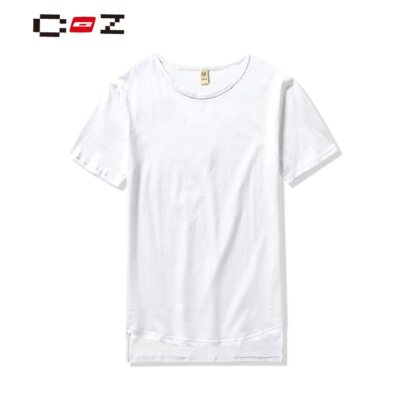 CZ潮流品牌韩版前短后长不规则宽松体恤上衣
