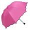 遇水开花雨伞 黑胶太阳伞男女通用折叠伞三折晴雨伞遮阳伞 荷叶边粉色 荷叶边枚红色