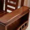 景山百岁 现代中式 实木沙发茶几组合 5件套橡木u型木质布艺坐垫大小户型客厅套房家具 A022# 三人位