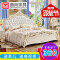 曲尚（Qushang）床 欧式真皮床 双人床1.8米 1.5米公主床家具 法式床婚床 1.5*2雕花床+天然山棕床垫+2柜