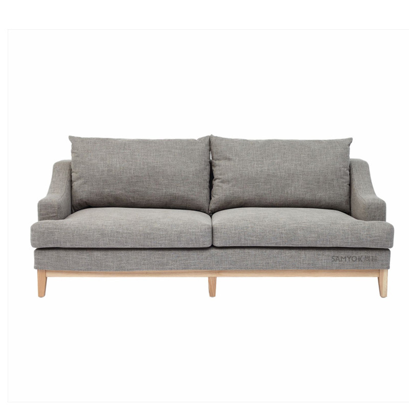 SAMYOK 北欧客厅单人双人三人位布艺沙发组合现代简约可拆洗小户型沙发椅 双人灰咖色