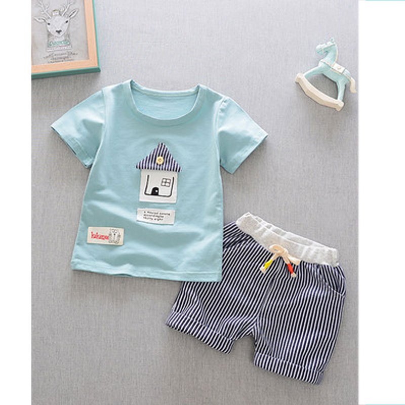 儿童短袖套装男夏1-3岁宝宝夏装2017两件套韩