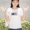 郝啦 夏女装2017新款韩版短袖印花T恤宽松短袖学生上衣打底衫 XXL TTT35宝蓝