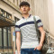 韦斯普 POLO衫男短袖2017新款韩版修身条纹翻领T恤男装保罗衫D2系列 白色17612 L码