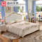 曲尚（Qushang）床 欧式真皮床 双人床1.8米 1.5米公主床家具 法式床婚床 1.8*2雕花床+5D乳胶床垫