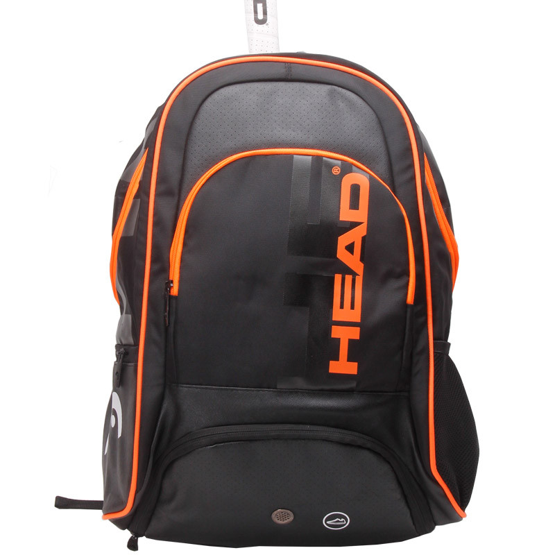 包邮 海德 HEAD 1-2只装网球羽毛球两用双肩包 背包 新款 21530246-9053黑/橙