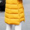歌诺瑞丝2017冬季女装新款韩版修身显瘦中长款大码加厚军工装针织连帽棉服外套女1516 黄色 2XL