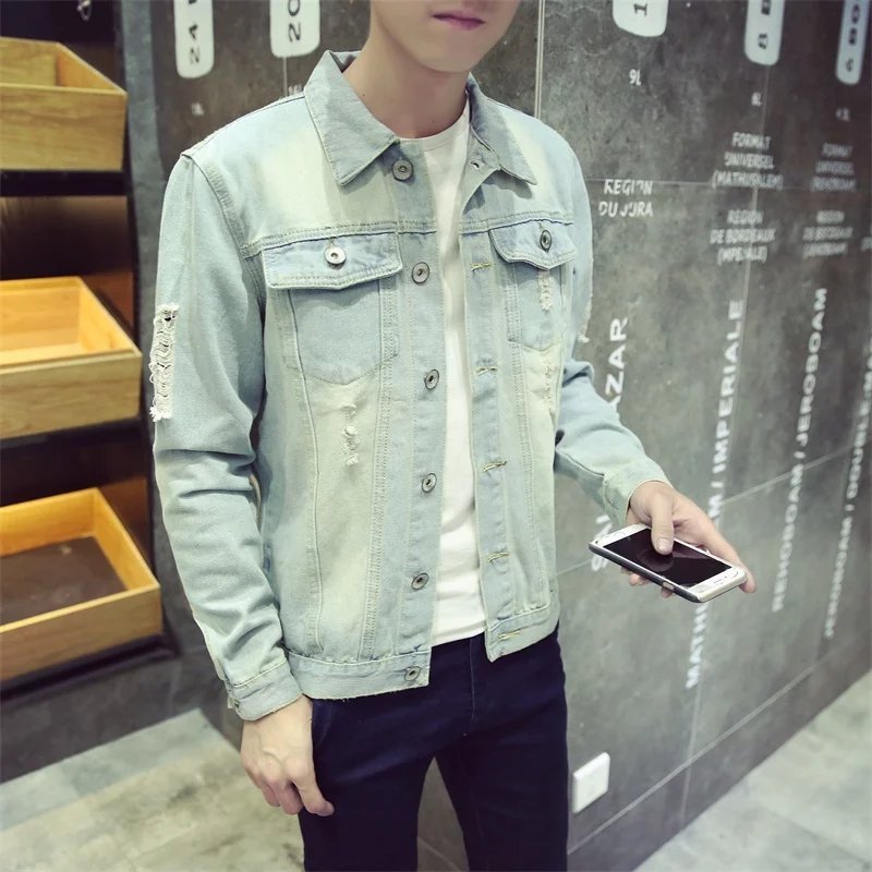 828新款快手红人天佑高迪同款牛仔夹克男社会