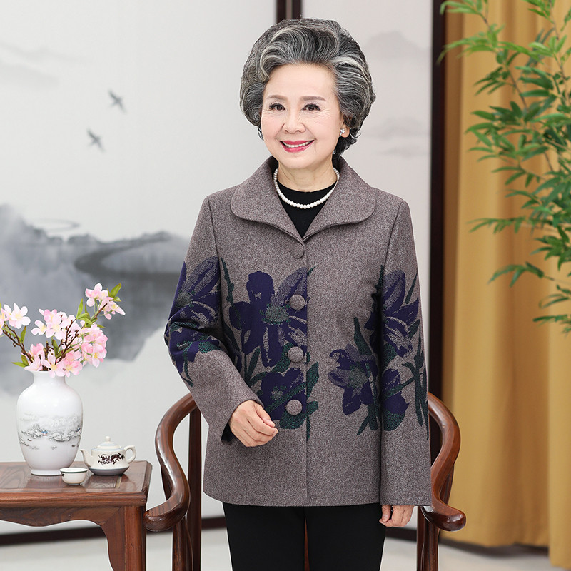 特价老年人秋冬外套女60-70-80岁老人衣服女装妈妈装夹克奶奶长袖上衣