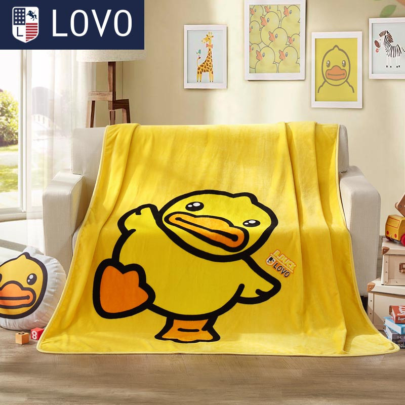 LOVO 小黄鸭-新的一天法兰绒毯 150*200cm 小黄鸭-新的一天法兰绒毯