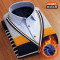 保暖加绒条纹衬衫假两件韩版针织衫套头衬衣1506218854984 2XL 862橙色
