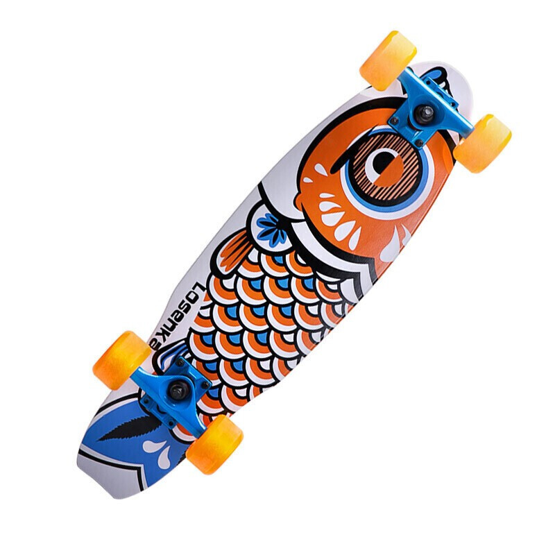 枫木小鱼板刷街代步滑板四轮儿童香蕉板炫酷滑