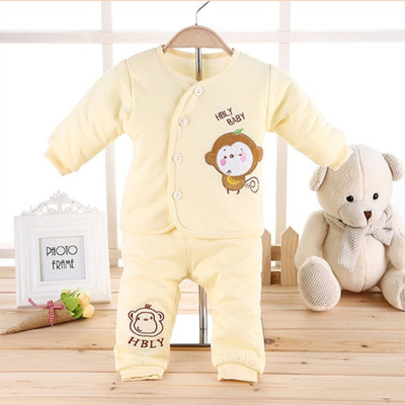 110新款婴儿冬季棉衣套装薄款纯棉衣服新生儿