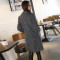 歌诺瑞丝2017女装新款韩版保暖加厚羊羔毛茧型毛呢大衣外套女A13 深灰色 3XL