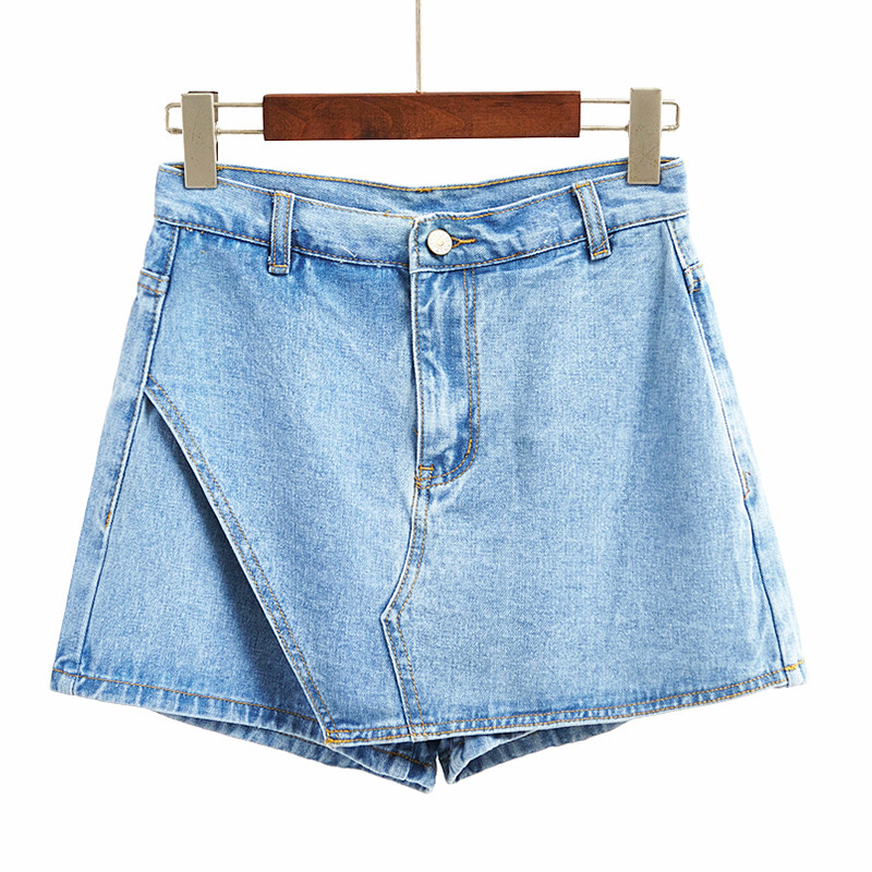 2017春夏新款韩版牛仔短裤女裙裤浅蓝色裤裙