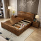天惠子 床 木质实木床现代中式实木床橡木家具厂批发1.5米1.8米双人婚床 普通床+2*床头柜