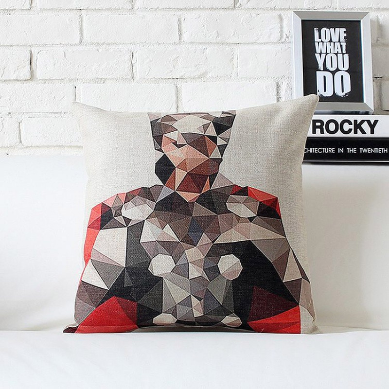 蝙蝠侠绿巨人美国队长钢铁侠雷神卡通棉麻抱枕