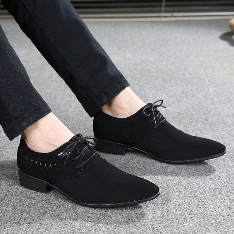 韩版新款潮流皮鞋英伦男款流行套脚发型师鞋子