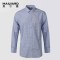美尔雅（MAILYARD）男士长袖免烫衬衫 商务正装纯棉职业西装衬衣 499 蓝色格纹 42码