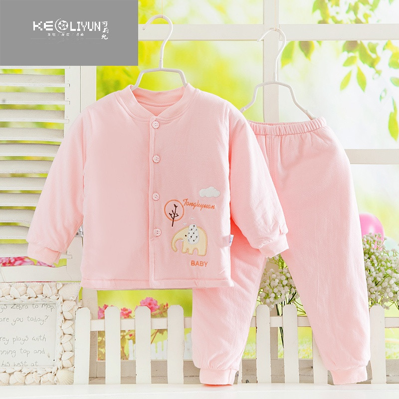 婴儿棉衣套装0-1-2岁婴幼儿春秋季薄款新生儿
