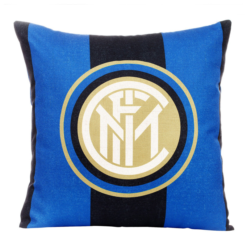 国际米兰俱乐部Inter Milan靠垫居家沙发客厅床头办公汽车可拆洗棉麻抱枕 深蓝色