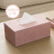 创意简约家用皮革纸巾盒客厅欧式长方形桌面收纳盒车用餐巾抽纸盒 小号-粉色