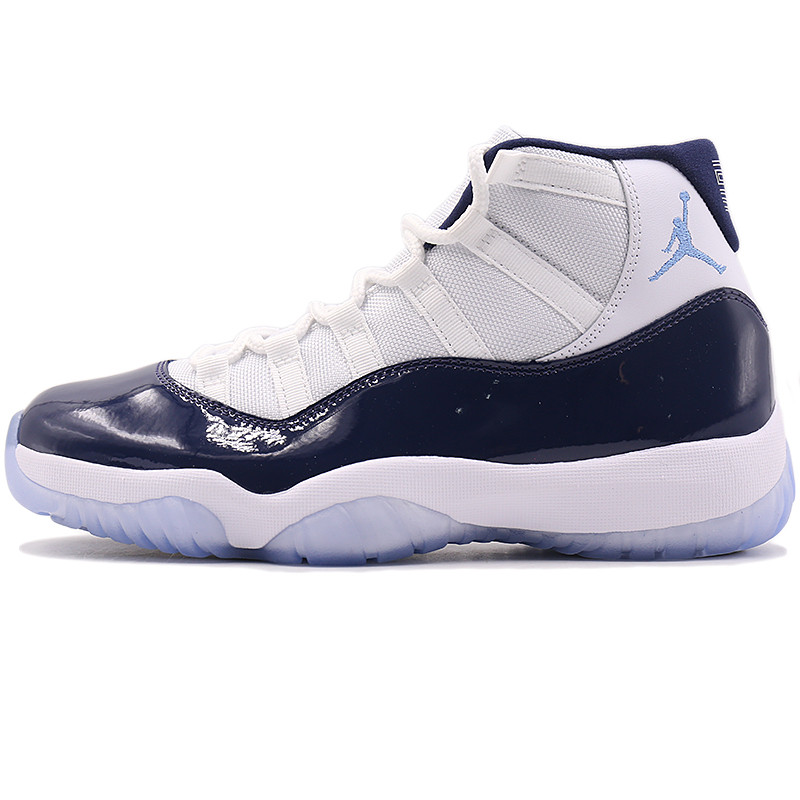 Nike\/耐克 男子运动鞋新款Air Jordan XI AJ11 UNC乔治城海军蓝高帮篮球鞋378037 378037-123 44\/10