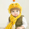 贝迪牛+秋冬宝宝套头帽保暖帽婴儿毛线帽围巾套装 0-12个月左右 红色15标双球帽+围脖
