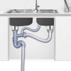 厨房洗菜盆下水管 水槽下水器双槽单槽水池排水管防臭不锈钢配件 C010G 单槽无孔下水管（加长至1米）（不带钢头提篮）