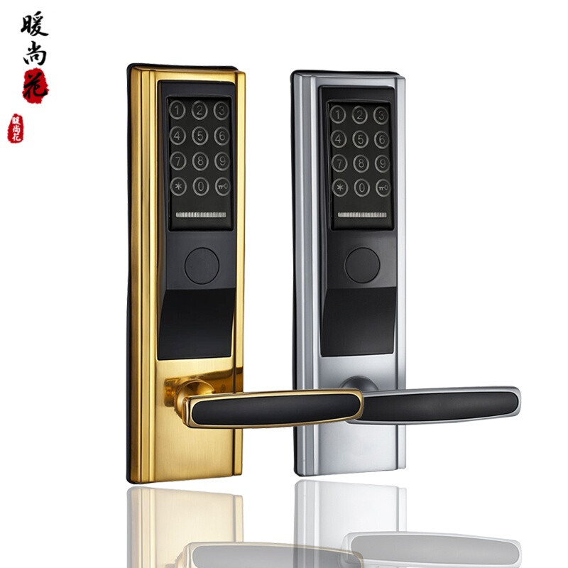 洋子（YangZi）电子密码门锁磁卡感应锁密码锁刷卡锁家用智能密码门锁6188密码+刷卡银_1 密码+刷卡金色(右外开)