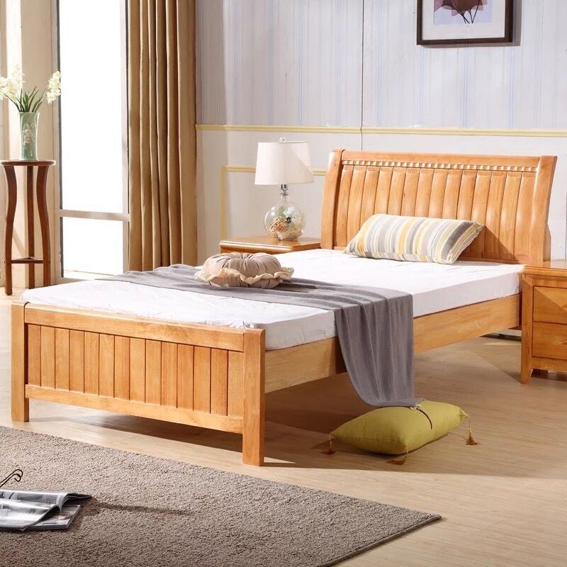 【万保】床 单人床 公寓宿舍办公室简约现代日式单人床 木质卧室床铺 1000*2000+配套5公分床垫（单位：张）