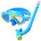 儿童防水游泳镜男童女童潜水镜套装呼吸管半干式浮潜面镜游泳眼镜_10 紫色四件套