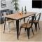 新款创意铁艺实木餐桌子乡村咖啡厅做旧复古loft工业风家具方桌实木餐桌_2 160*75*75木板3公分
