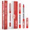 得力(deli)S656 0.5mm黑色直液式走珠签字笔学生考试中性笔 12支/盒 红色