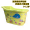 塑料婴儿儿童浴盆泡澡加厚洗澡超大号浴缸特大木桶 加大号蓝色+盖子