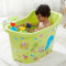 塑料婴儿儿童浴盆泡澡加厚洗澡超大号浴缸特大木桶 加大号深蓝色(无盖)