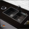 纳米304不锈钢水槽加厚手工盆双槽黑色洗菜碗盆洗菜池新款 纳米黑72*41【A套餐】
