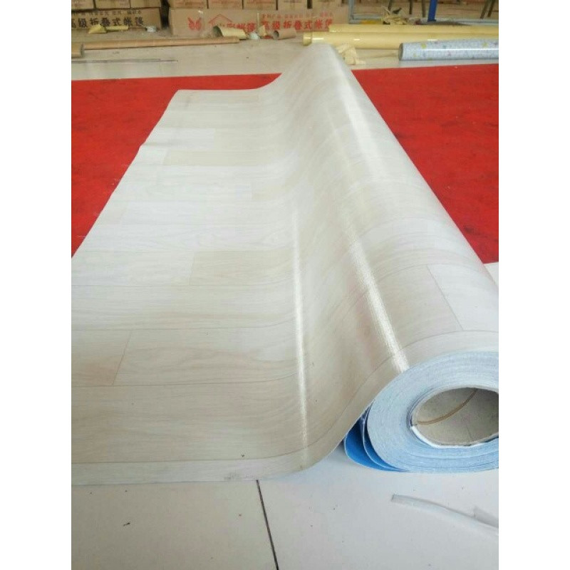 塑料地板革塑胶地板纸家用卧室毛革2.0MM加厚耐磨防水PVC地胶地板_2 默认尺寸 白色工程白木纹