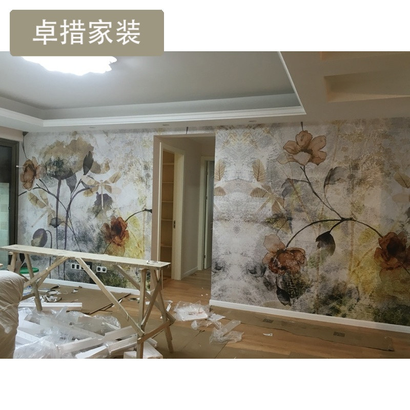 北欧抽象油画个性创意定制壁画卧室电视背景墙现代艺术墙纸壁纸 5D凹凸无缝工艺