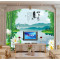 无缝中式3d个性定制壁画客厅沙电视背景墙山水荷花竹子墙纸壁布 5D凹凸真丝布（整张）