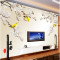 3D立体现代电视背景墙纸壁纸壁画客厅卧室床头大型墙画防水玉兰花 无缝闪银布（整张/平方)