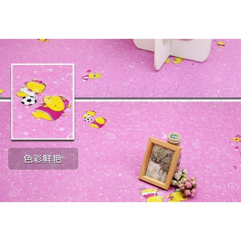 翻新地板贴纸自粘地板革加厚地贴房间地上铺的宿舍木地面防水地纸 默认尺寸 粉红色加厚粉色卡通