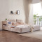 A家家具 床 双人床 布艺床 现代简约布床1.5米1.8米主卧床北欧床可拆洗设计多功能 1.5米榻榻米【米白色】