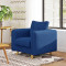 择木宜居 客厅北欧布艺沙发小户型现代简约懒人单人双人三人沙发 蓝色单人位