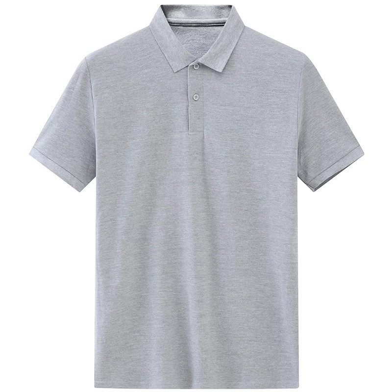 富贵鸟（FUGUINIAO）透气Polo衫纯色经典款商务休闲短袖T恤P001 2XL 灰色