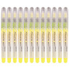 【精选】得力(deli)黄色直液式标记荧光笔 水性记号笔 12支/盒 S618