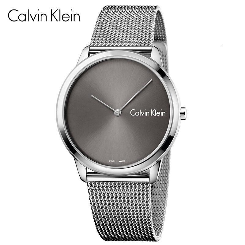 卡尔文·克莱恩(Calvin Klein) ck手表永恒系列米兰钢带石英表 男女腕表情侣表K3M2112X K3M211Y3黑面大号男款