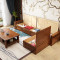 沙发 实木沙发 现代新中式布艺沙发组合 L型客厅大小户型木质转角橡胶木沙发冬夏两用S808# 四人位